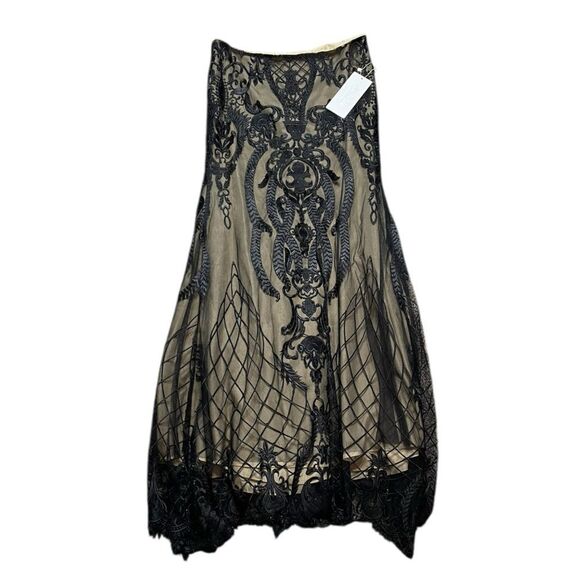 NWT ELLIE WILDE by MON CHERI Two Piece Dress EW118156 Black Nude Size 10 - Picture 2 of 16